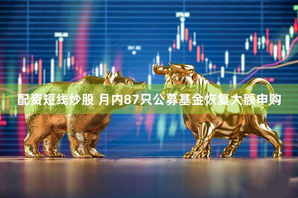 配资短线炒股 月内87只公募基金恢复大额申购